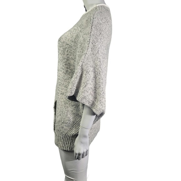 Lou & Grey Poncho Dolman Batwing Marled Sweater - Layering Cream & Grey Sz. XS/S - Picture 2 of 9